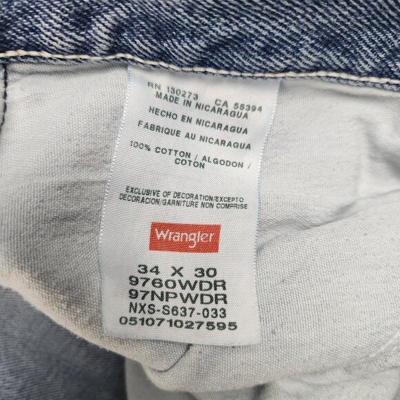 Wrangler Jeans Straight Leg Workwear Denim Pants Mens 34x30 Blue Relaxed Fit - Picture 7 of 9
